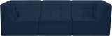 Relax Blue Velvet Modular 98" Sofa from Meridian - Luna Furniture