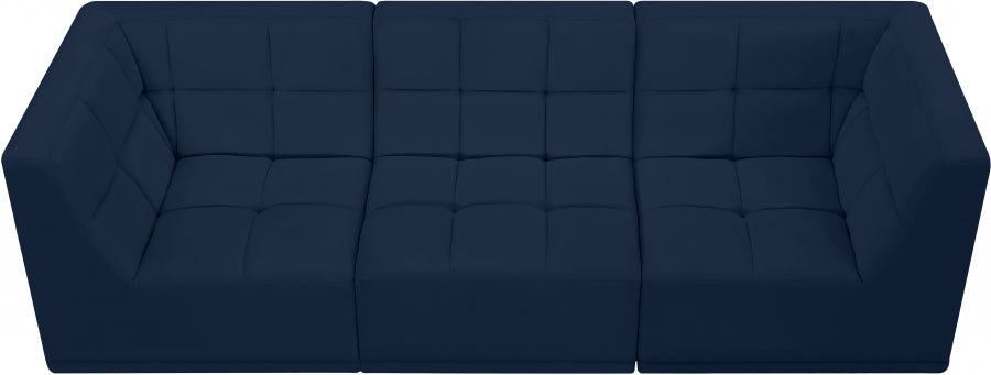 Relax Blue Velvet Modular 98" Sofa from Meridian - Luna Furniture