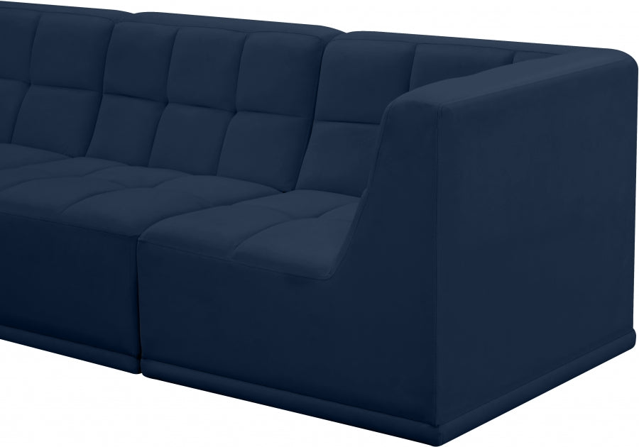 Relax Blue Velvet Modular 98" Sofa from Meridian - Luna Furniture