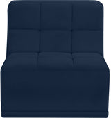 Relax Blue Velvet Modular Armless Chair from Meridian - Luna Furniture