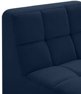 Relax Blue Velvet Modular Armless Chair from Meridian - Luna Furniture