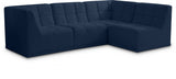 Relax Blue Velvet Modular Sectional from Meridian - Luna Furniture