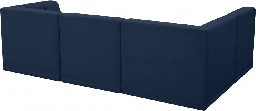 Relax Blue Velvet Modular Sectional from Meridian - Luna Furniture