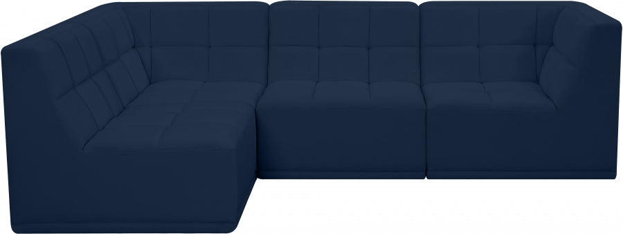 Relax Blue Velvet Modular Sectional from Meridian - Luna Furniture