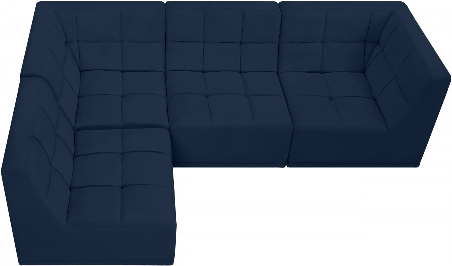 Relax Blue Velvet Modular Sectional from Meridian - Luna Furniture