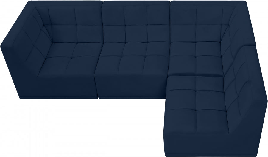 Relax Blue Velvet Modular Sectional from Meridian - Luna Furniture