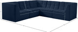 Relax Blue Velvet Modular Sectional from Meridian - Luna Furniture