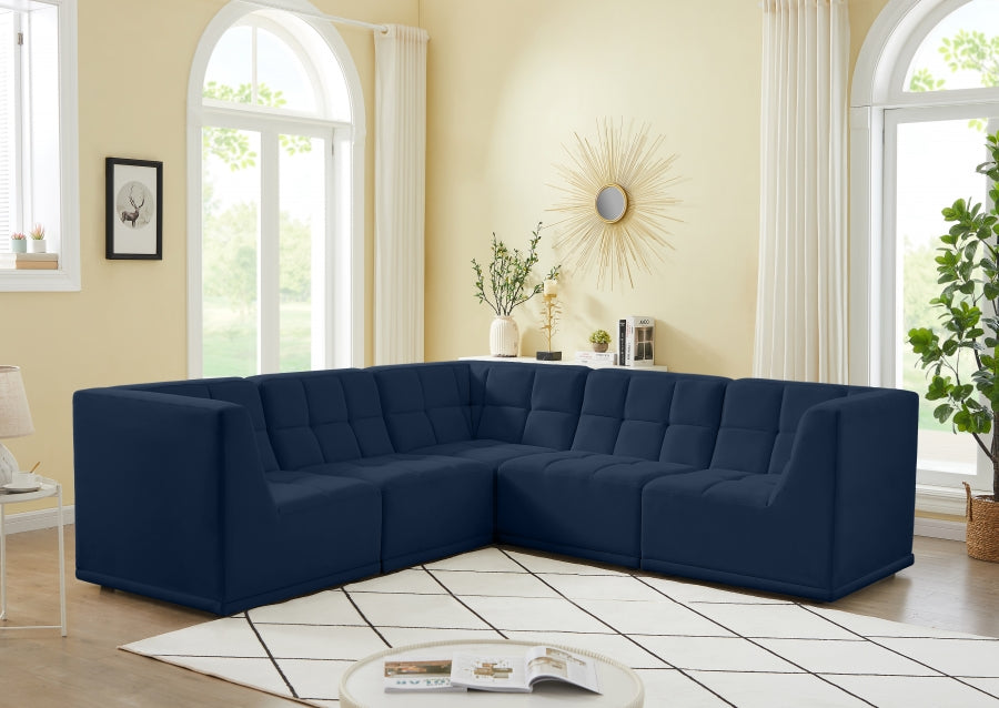 Relax Blue Velvet Modular Sectional from Meridian - Luna Furniture