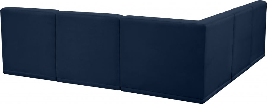 Relax Blue Velvet Modular Sectional from Meridian - Luna Furniture