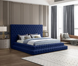 Revel Blue Velvet King Bed from Meridian - Luna Furniture