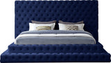 Revel Blue Velvet King Bed from Meridian - Luna Furniture