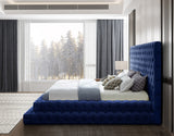 Revel Blue Velvet King Bed from Meridian - Luna Furniture