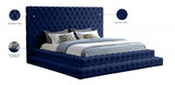 Revel Blue Velvet King Bed from Meridian - Luna Furniture