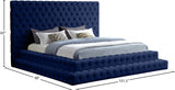 Revel Blue Velvet King Bed from Meridian - Luna Furniture