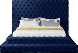 Revel Blue Velvet Queen Bed from Meridian - Luna Furniture