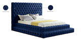 Revel Blue Velvet Queen Bed from Meridian - Luna Furniture