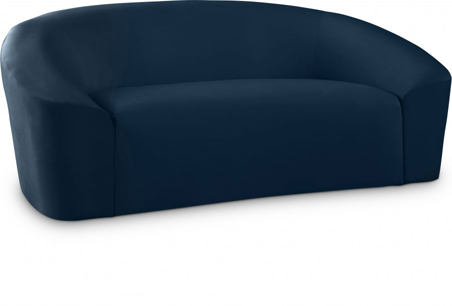 Riley Blue Velvet Loveseat from Meridian - Luna Furniture