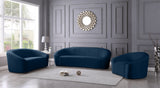 Riley Blue Velvet Loveseat from Meridian - Luna Furniture