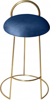 Ring Blue Velvet Counter Stool from Meridian - Luna Furniture