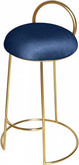 Ring Blue Velvet Counter Stool from Meridian - Luna Furniture