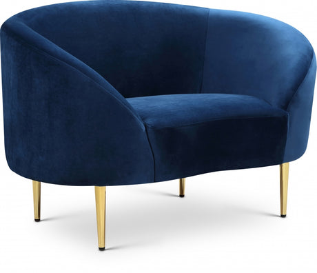 Ritz Blue Velvet Chair from Meridian - Luna Furniture