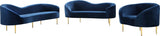 Ritz Blue Velvet Chair from Meridian - Luna Furniture