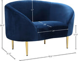 Ritz Blue Velvet Chair from Meridian - Luna Furniture