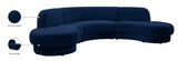 Rosa Blue Velvet 3-Piece Sectional from Meridian - Luna Furniture