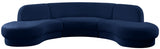 Rosa Blue Velvet 3-Piece Sectional from Meridian - Luna Furniture