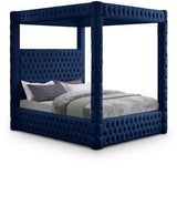 Royal Blue Velvet Queen Bed from Meridian - Luna Furniture