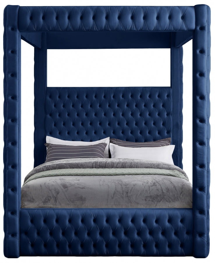 Royal Blue Velvet Queen Bed from Meridian - Luna Furniture