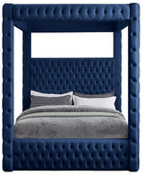 Royal Blue Velvet Queen Bed from Meridian - Luna Furniture