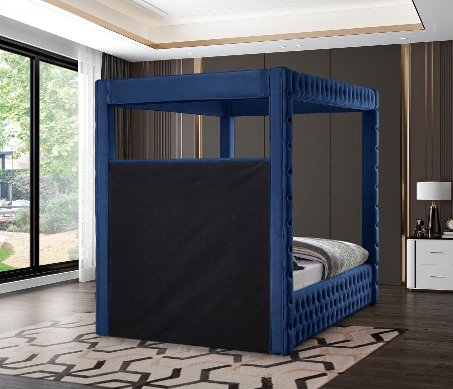 Royal Blue Velvet Queen Bed from Meridian - Luna Furniture