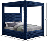 Royal Blue Velvet Queen Bed from Meridian - Luna Furniture