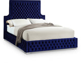 Sedona Blue Velvet Queen Bed from Meridian - Luna Furniture