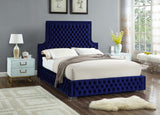 Sedona Blue Velvet Queen Bed from Meridian - Luna Furniture