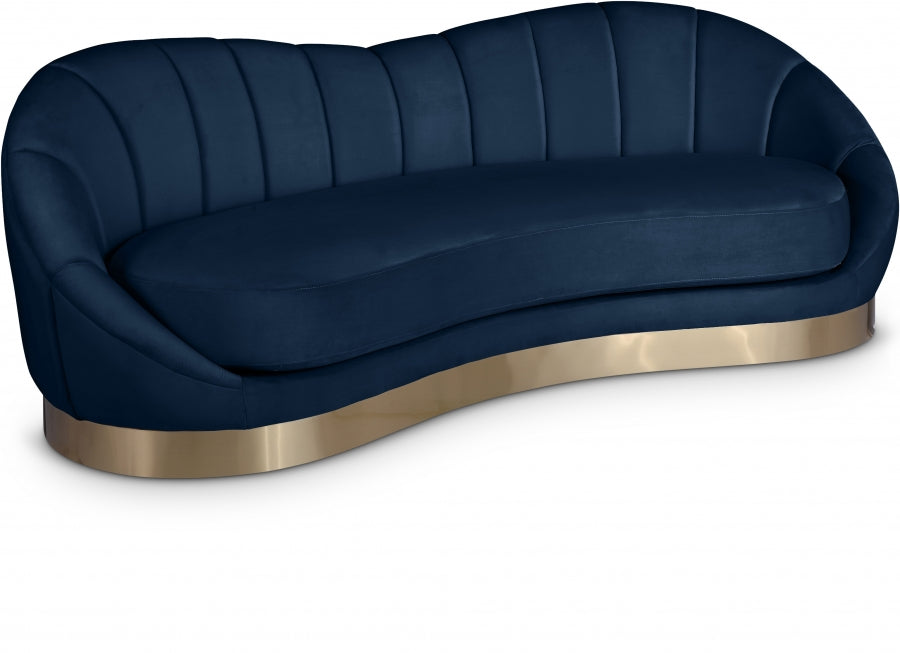 Shelly Blue Velvet Sofa from Meridian - Luna Furniture