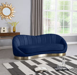 Shelly Blue Velvet Sofa from Meridian - Luna Furniture