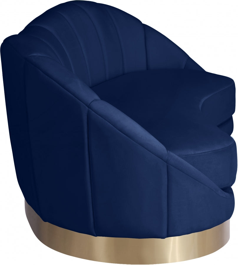 Shelly Blue Velvet Sofa from Meridian - Luna Furniture