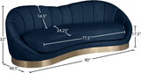 Shelly Blue Velvet Sofa from Meridian - Luna Furniture