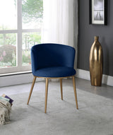 Skylar Blue Velvet Dining Chair, Set of 2 from Meridian - Luna Furniture