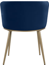 Skylar Blue Velvet Dining Chair, Set of 2 from Meridian - Luna Furniture