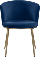 Skylar Blue Velvet Dining Chair, Set of 2 from Meridian - Luna Furniture