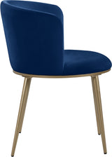 Skylar Blue Velvet Dining Chair, Set of 2 from Meridian - Luna Furniture