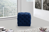 Stella Blue Velvet Ottoman | Stool from Meridian - Luna Furniture