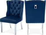 Suri Blue Velvet Dining Chair, Set of 2 from Meridian - Luna Furniture