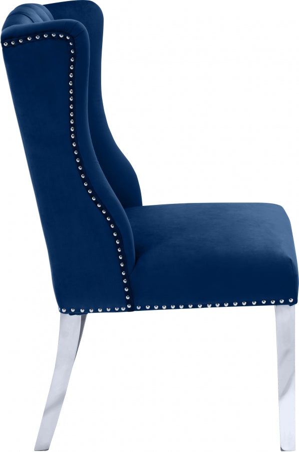 Suri Blue Velvet Dining Chair, Set of 2 from Meridian - Luna Furniture