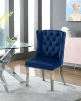 Suri Blue Velvet Dining Chair, Set of 2 from Meridian - Luna Furniture