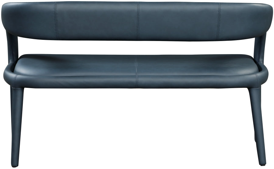 Sylvester Blue Faux Leather Bench from Meridian - Luna Furniture