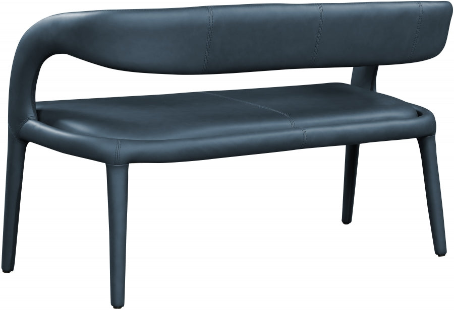 Sylvester Blue Faux Leather Bench from Meridian - Luna Furniture